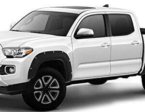 TAC Fender Flares Cover Compatible with 2016-2023 Toyota Tacoma Truck Off-road 4pcs Matte Black Smooth Front & Rear Pocket Rivet Style Pickup All Beds (Single Rear Wheel only)