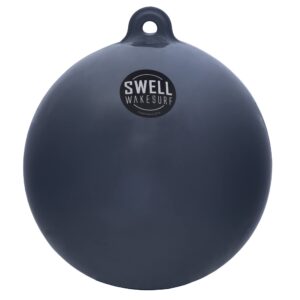 swell wakesurf - big bumper ball 25 inch diameter - inflatable raft tie-up boat fender buoy (grey)