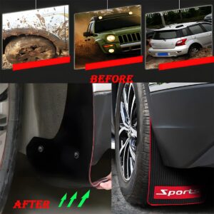 2Pcs Car Mud Flaps Fender Splash Guards, PVC Mudguard Fender Flares with Hardware Front and Rear, Universal Sports Mud Flaps Guards Splash, Exterior Accessories for Car Sedan SUV Trucks (Sports)