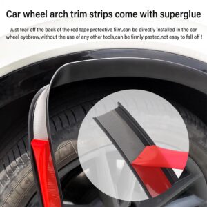 20FTx 1.5" Fender Flares Trim,Anti-Collision Wheel Arch Trim,Rubber Fender Trim Wheel Eyebrow Protector-Universal Fender Flares for Car Truck SUV