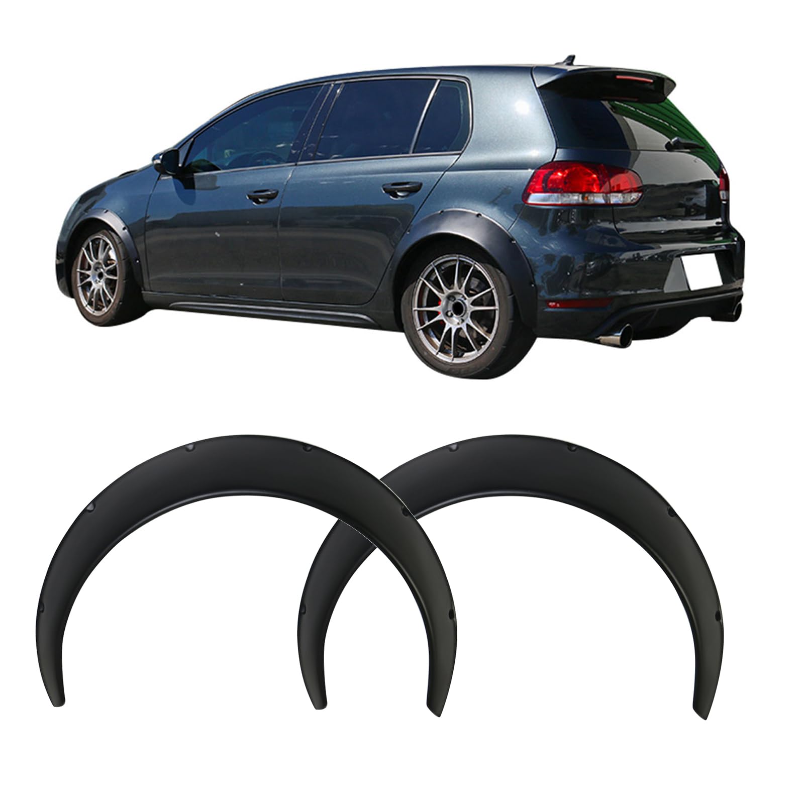 Fender Flare Compatible With Any Car, Ikon V3 Universal 90mm Wide Rear Polypropylene Plastic Fender Flares by IKON MOTORSPORTS, 2009 2010 2011 2012 2013 2014 2015 2016 2017 2018