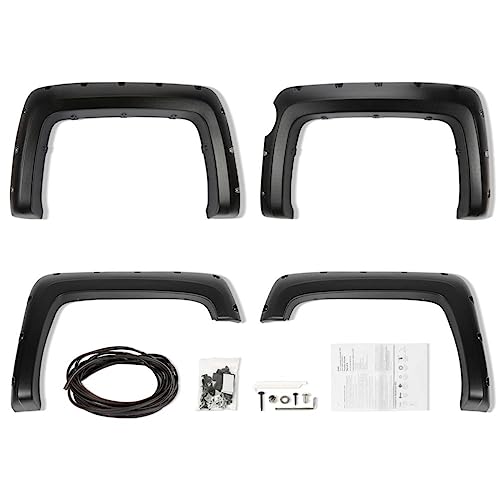 FADDIU 4pcs Fender Flares Front Rear Left Driver Right Passenger Textured Black Abs Plastic Pocket Style E160878HK01CP,Free Return and Exchange,Fast delivery