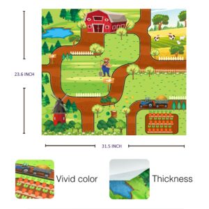 Peagprav Farm Playset Mini Barn Farm Toys 119PCS Plastic Animals Figurines and Fence with Map Figures Farmer Vehicle Truck with Forestry Trailer for 3-12 Years Old Kids Boys Girls Toddlers