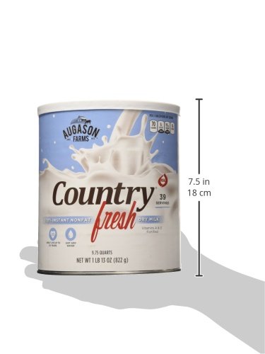 Augason Farms Country Fresh 100% Real Instant Nonfat Dry Milk, 1 lb, 13 oz.