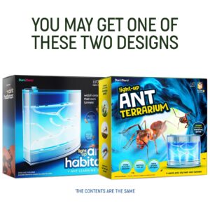 Light-up Ant Farm Terrarium Kit for Kids – LED Habitat for Live Ants with Nutrient Rich Gel - Watch Ants Dig Their Own Tunnels - Nature Learning, Science Toys, Experiment Gift for Boys & Girls