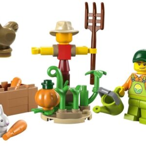 LEGO City Farm Combo Pack: Farm Garden and Scarecrow Polybag (30590) and Brown Chicken