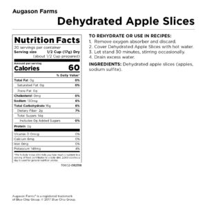 Augason Farms Dehydrated Apple Slices Certified Gluten Free Long Term Food Storage Large No. 10 Can