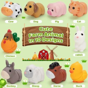 V-Opitos 10 Pack Farm Animal Matching Toys, Montessori Gifts for 1-3 Year Old Toddlers