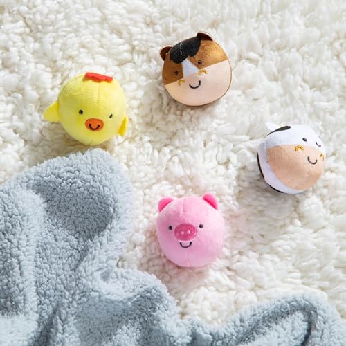 Melissa & Doug Rollables Farm Friends Infant and Toddler Toy (4 Pieces), 4 soft, round animal toys