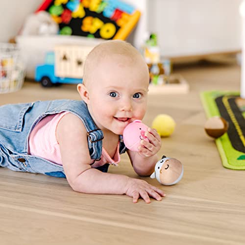 Melissa & Doug Rollables Farm Friends Infant and Toddler Toy (4 Pieces), 4 soft, round animal toys