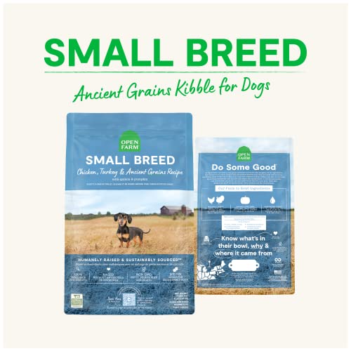 Open Farm Ancient Grains Dry Dog Food, Humanely Raised Meat Recipe with Wholesome Grains and No Artificial Flavors or Preservatives (Small Breed, 4 Pound (Pack of 1))