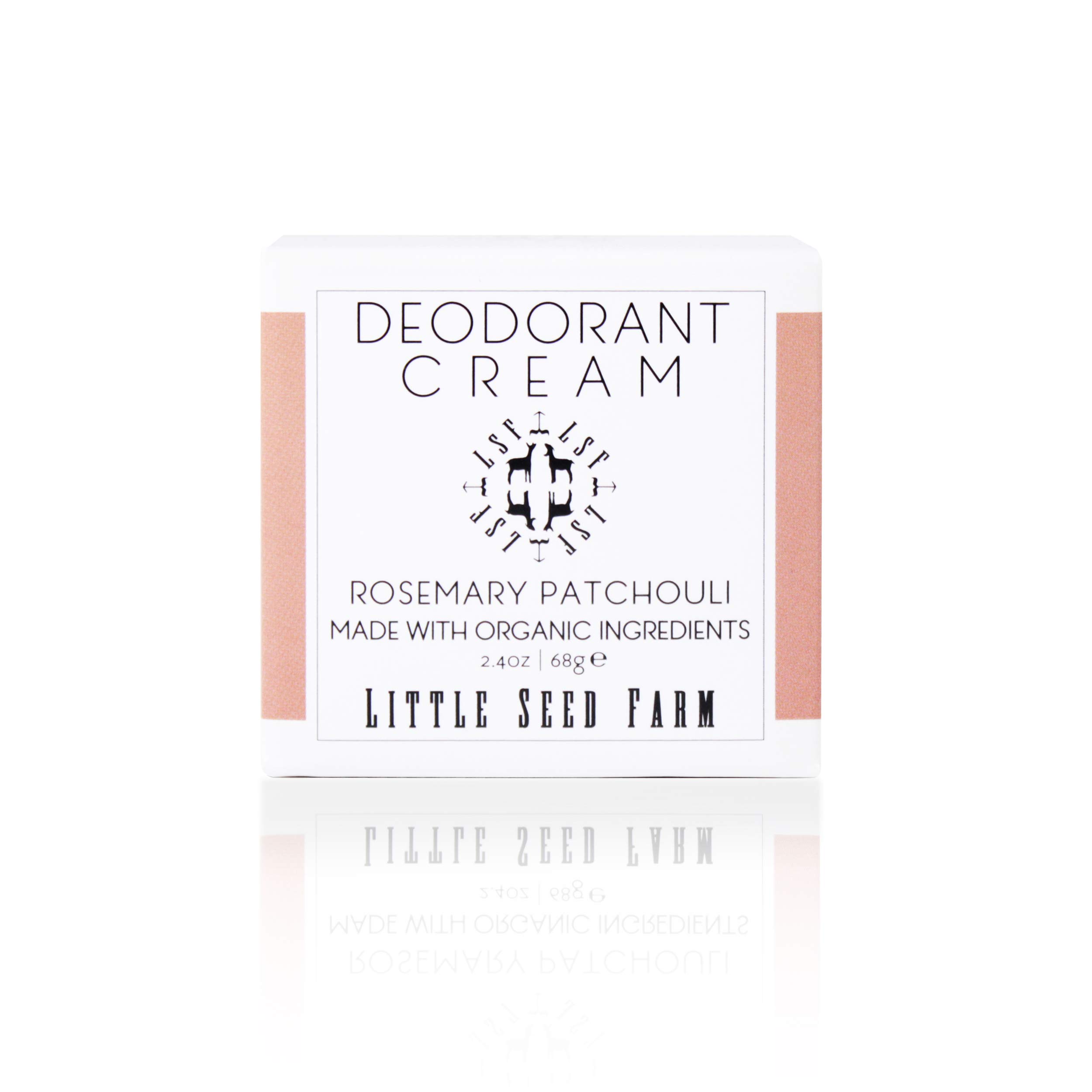 Little Seed Farm All Natural Deodorant Cream, Aluminum Free Deodorant for Women or Men, 2.4 Ounce - Rosemary Patchouli