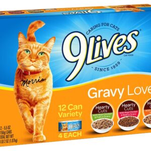 9Lives Gravy Favorites Wet Cat Food Variety Pack, 5.5oz Cans