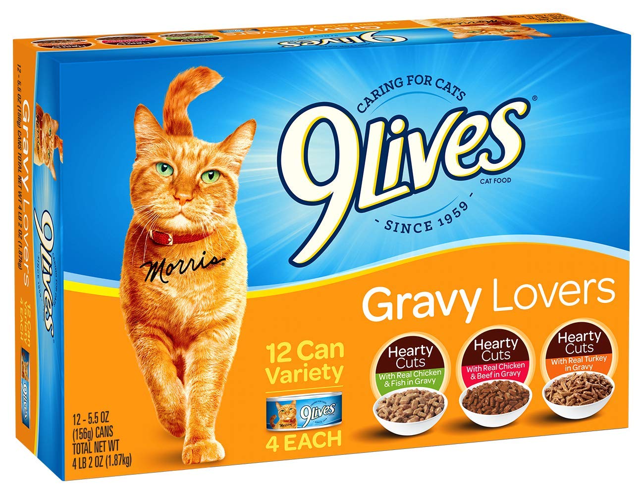 9Lives Gravy Favorites Wet Cat Food Variety Pack, 5.5oz Cans