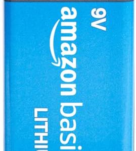 Amazon Basics 8-Pack 9 Volt Lithium High-Performance Batteries, Up to 10-Year Shelf Life, Long Lasting Power