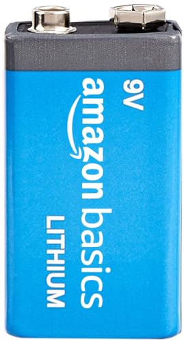 Amazon Basics 8-Pack 9 Volt Lithium High-Performance Batteries, Up to 10-Year Shelf Life, Long Lasting Power