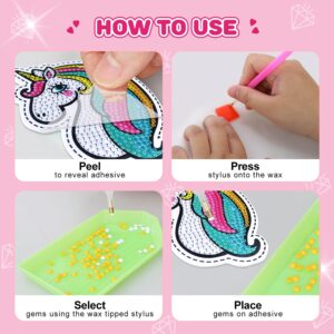 TOY Life Diamond Painting Kits for Kids, Diamond Art for Kids, 26pcs Diamond Painting Stickers, Gem Sticker, Gem Art and Craft Kits for Kids, Unicorn Diamond Painting for Kid