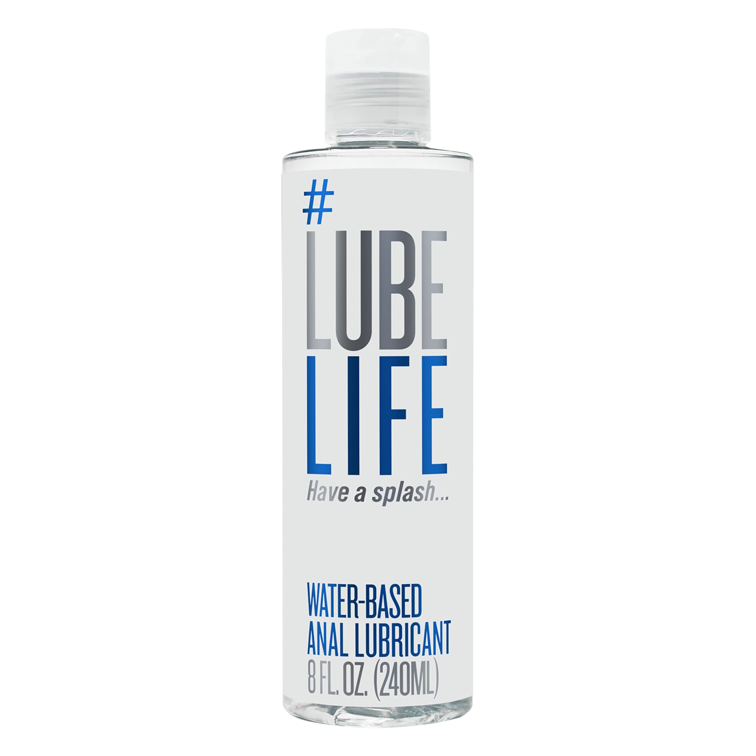 Lube Life Water-Based Anal Lubricant, Personal Backdoor Lube for Men, Women and Couples, Non-Staining, 8 Fl Oz