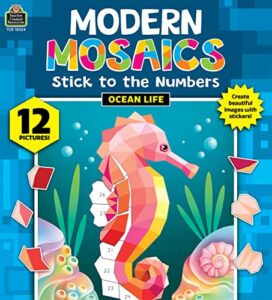 teacher created resources ocean life modern mosaics stick to the numbers