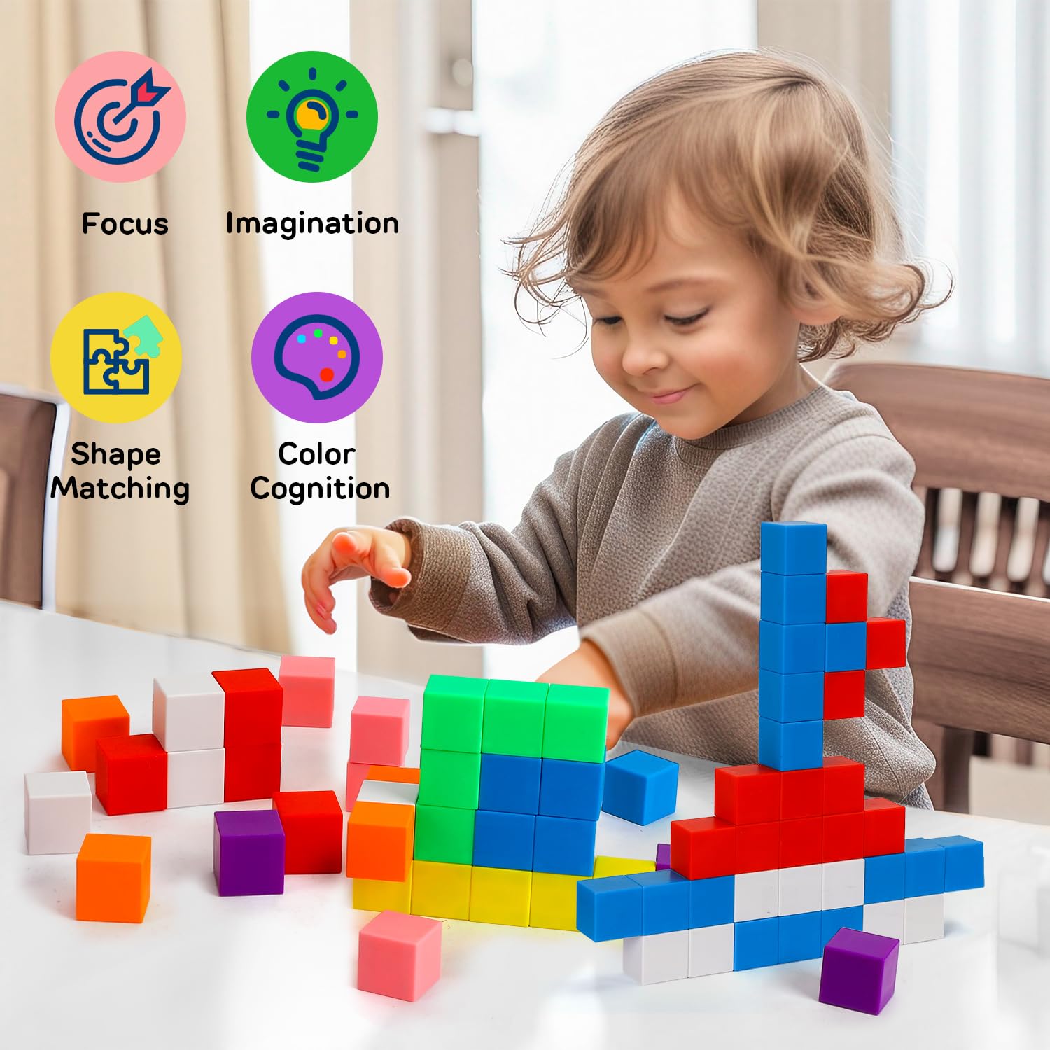 TOY Life 64 Pcs Magnetic Blocks Magnetic Building Blocks Magnetic Blocks for Toddlers Age 3-5 Magnetic Blocks for Kids Ages 4-8 STEM Magnetic Blocks for Kids Ages 3-5 Learning Building Toys