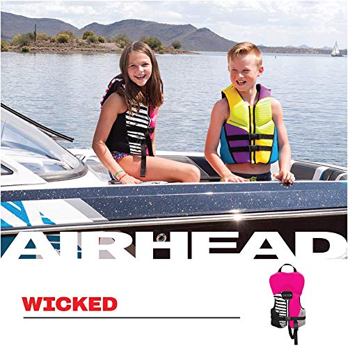 Airhead Infant Type II Life Jacket | US Coast Guard Approved | Closed Sided, Quick-Dry | Secure Buckles & Zipper | Wicked Kwik-Dry NeoLite Flex | Hot Pink