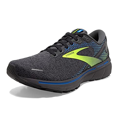 Brooks Ghost 14 Sneakers for Men Offers Soft Fabric Lining, Plush Tongue and Collar, and L Lace-Up Closure Shoes Black/Blue/Nightlife 9 D - Medium