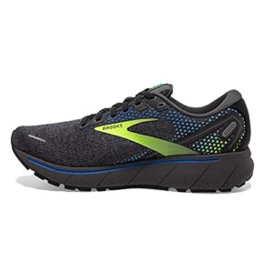 Brooks Ghost 14 Sneakers for Men Offers Soft Fabric Lining, Plush Tongue and Collar, and L Lace-Up Closure Shoes Black/Blue/Nightlife 9 D - Medium