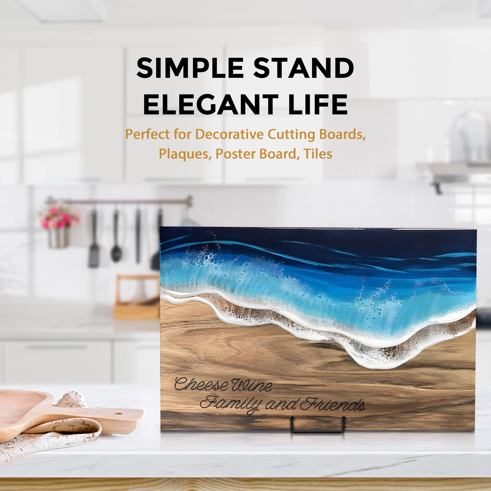 TR-LIFE 10 Inch Large Plate Stands for Display - Metal Plate Holder Display Stand + Picture Frame Holder Stand + Small Easels for Decorative Platter, Book, Plaques, Photo, Tabletop Art (2 Pack)