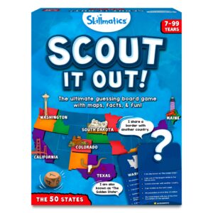 skillmatics board game - scout it out 50 states, guessing & trivia game for families, educational toys, card games for kids, teens and adults, gifts for boys and girls ages 7, 8, 9 and up