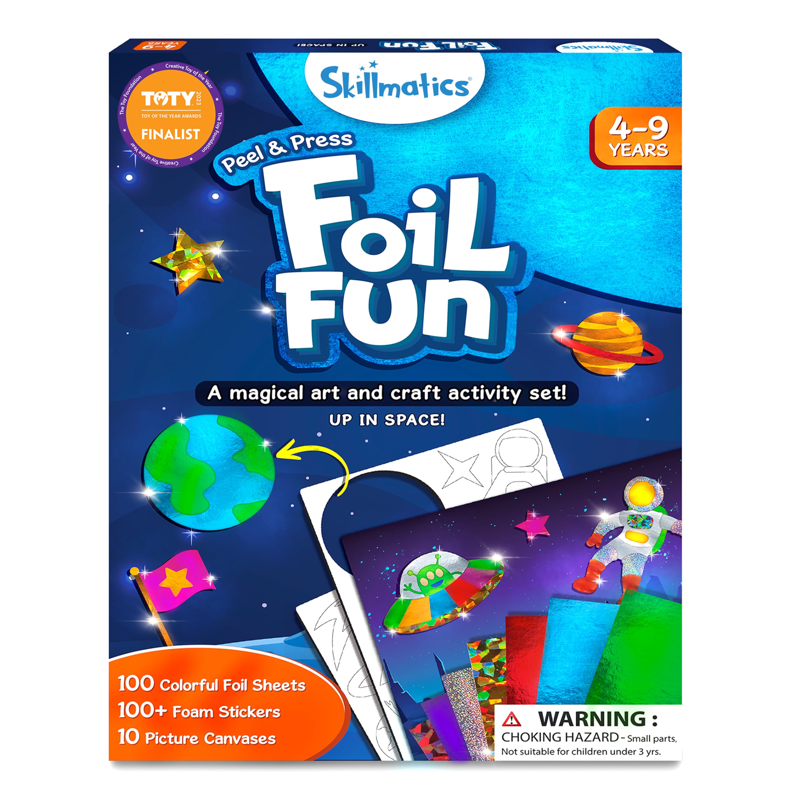 Skillmatics Art & Craft Activity - Foil Fun Space, No Mess Art for Kids, Craft Kits & Supplies, DIY Creative Activity, Gifts for Boys & Girls Ages 4, 5, 6, 7, 8, 9, Travel Toys