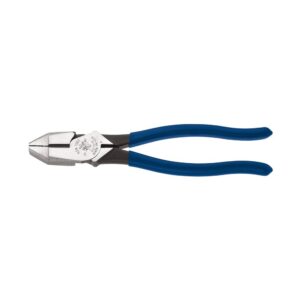 Klein Tools D213-9 Lineman's Square Nose Pliers, Made in USA, High Leverage Electrical Pliers with Induction Hardened Knives, 9-Inch