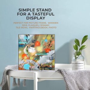 TR-LIFE 4 Pack 4.5 Inch Plate Stands for Display - Plate Holder Display Stand + Metal Frame Holder Stand for Picture, Decorative Plate, Book, Photo Easel (Black 4 Pack)