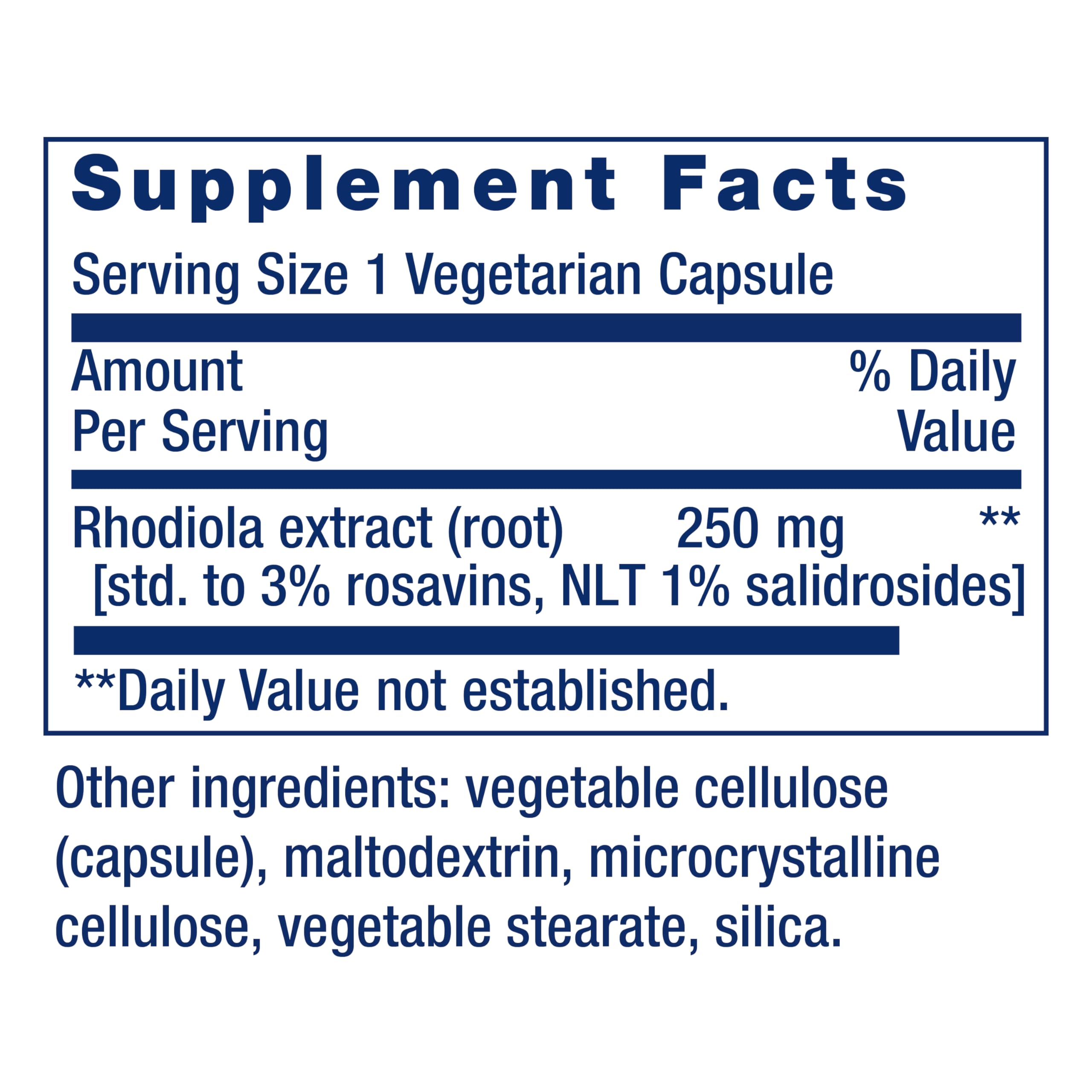 Life Extension Rhodiola Extract, Rhodiola rosea supplement, standardized extract, promotes physical and mental performance, gluten-free, non-GMO, vegetarian, 250 mg, 60 capsules