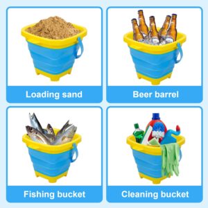 TOY Life Beach Toys for Toddler 1-3 Sand Toys for Kids Beach Toys for Kids Ages 4-8 with 4 Callapsible Buckets Sandbox Toys Beach Toys for Kids Ages 8-12 with Shovels Collapsible Beach Toys 2.5L