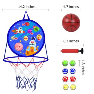 Dart Board for Kids, Basketball Hoop for Kids Toddlers, Sports & Outdoor Play Toys, Kids Toys, Boy Toys, Birthday Gift Toy for 3 4 5 6 7 8 9 10 11 12 Year Old Boys Girls, Easter Gifts Party Favors