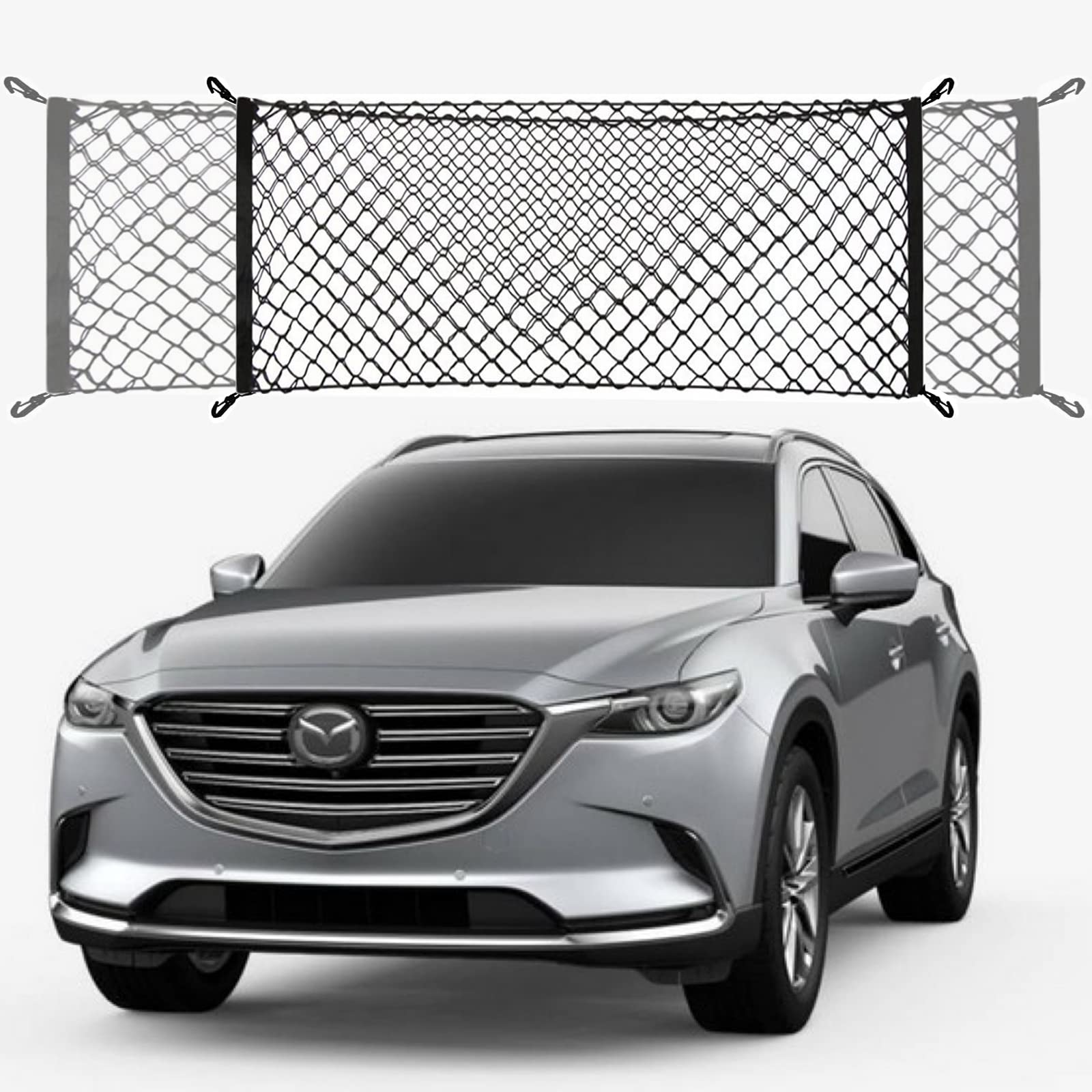 Trunk Cargo Trunk Net Compatible with Mazda CX-9 CX9 CX 9 New 2024 2023 2022 2021 2020 2019 2018 2017 2016 2015 2014 2013 2012 2011 2010 2009 2008 2007 Car Rear Nylon Mesh Tailgate Netting