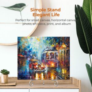 TR-LIFE Plate Stands for Display - 10 Inch Plate Holder Display Stand + Metal Easel Stand for Picture Frame, Decorative Plates, Photo, Book, Collectibles (Silver 2 Pack)