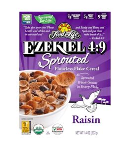 food for life, cereal sprouted flakes raisin organic, 14 ounce