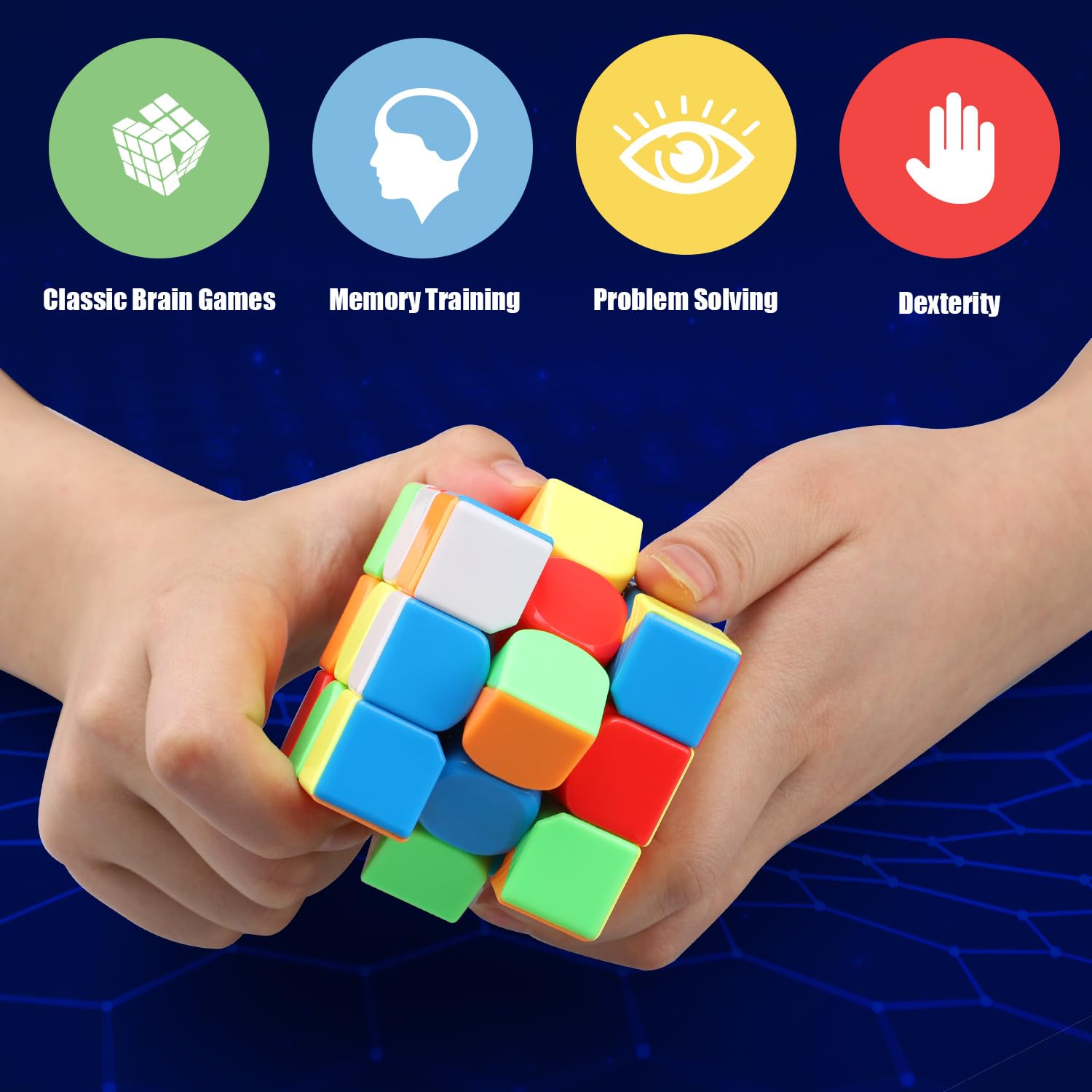 STEAM Life Speed Cube Set 10 Pack Magic Cube | includes Speed Cubes 3x3, 2x2 Speed Cube, 4x4 Speed Cube, Pyramid Cube, Megaminx Cube Puzzle Cube Bundle Collection Cube Toys Gift for Kids & Adults