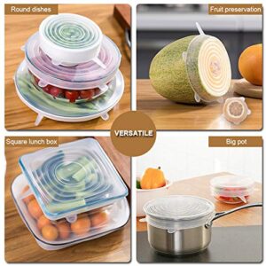 LELE LIFE 4 Pack Same Size Silicone Stretch Lids, Thicker Reusable Sturdy Silicone Container Cover, Expandable Food Storage Covers, Dishwasher and Freezer Safe, 5.71in(14.5cm)