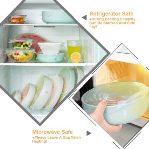 LELE LIFE 4 Pack Same Size Silicone Stretch Lids, Thicker Reusable Sturdy Silicone Container Cover, Expandable Food Storage Covers, Dishwasher and Freezer Safe, 5.71in(14.5cm)