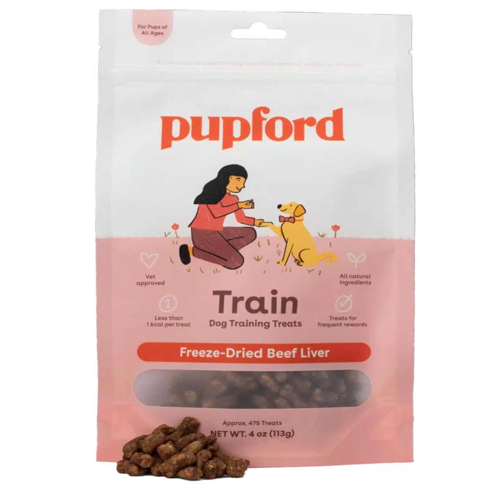 Pupford Freeze Dried Training Treats for Dogs & Puppies, 475+ Three Ingredient Bites (Beef Liver, 4 oz)