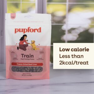 Pupford Freeze Dried Training Treats for Dogs & Puppies, 475+ Three Ingredient Bites (Beef Liver, 4 oz)