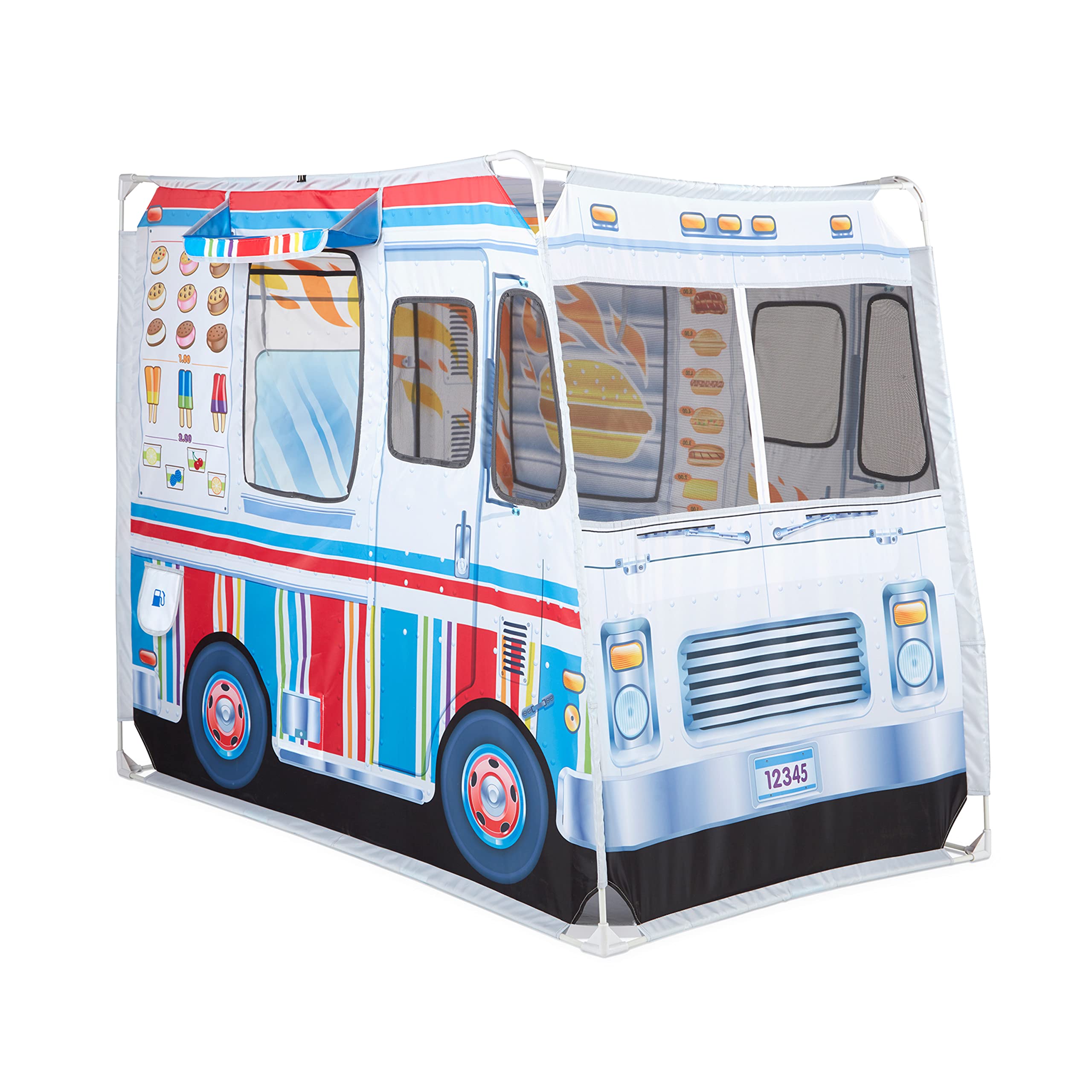 Melissa & Doug Food Truck Play Tent Role Play Toy Food Truck Tent, Ice Cream Truck Tent For Kids Ages 3+