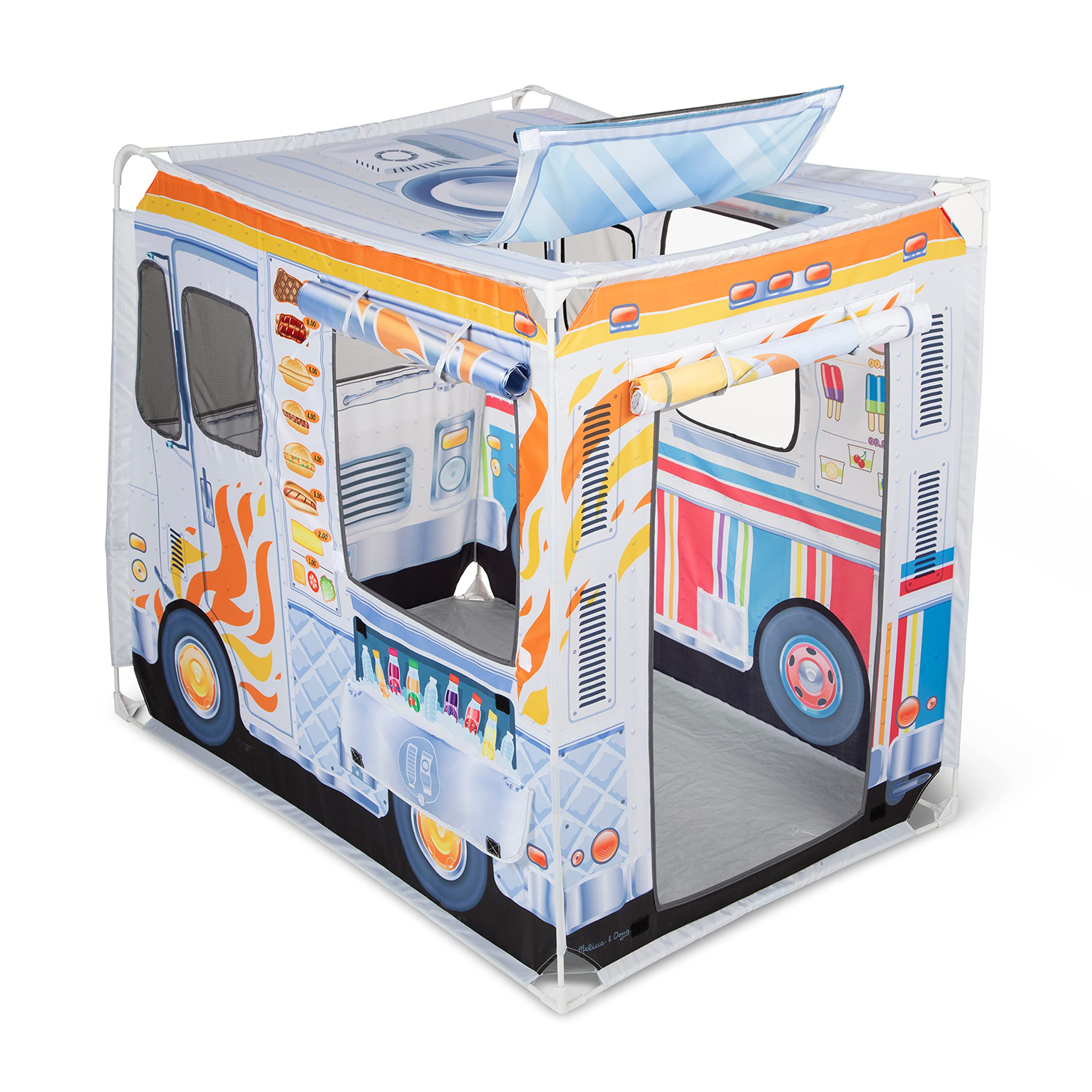 Melissa & Doug Food Truck Play Tent Role Play Toy Food Truck Tent, Ice Cream Truck Tent For Kids Ages 3+