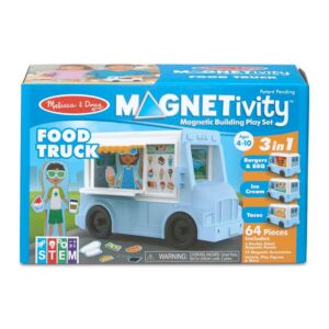 melissa & doug magnetivity magnetic tiles building play set – food truck