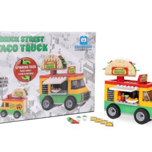 Brick Loot Taco Truck Toy Building Block Set with Spinning Street Sign, for Adults & Kids Age 6+, 100% Compatible with Lego and Other Major Brands, Custom-Designed Toy Building Set Model, 185 Pieces