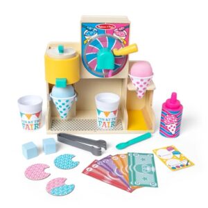 melissa & doug fun at the fair! wooden snow-cone and slushie play food set - fsc certified