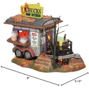 Department 56 Snow Village Halloween Haunted Wheels Food Truck Upchuck's Soup Kitchen Lit Figurine, 5.75 Inch, Multicolor