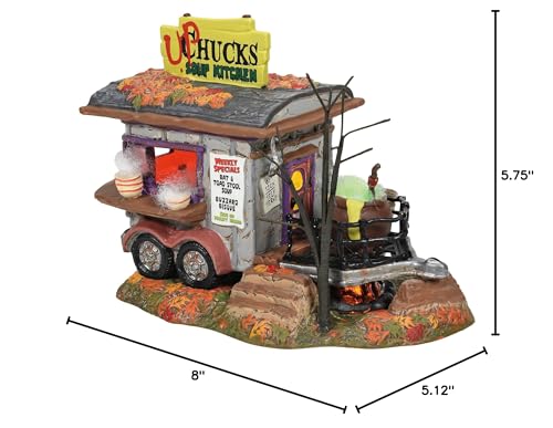 Department 56 Snow Village Halloween Haunted Wheels Food Truck Upchuck's Soup Kitchen Lit Figurine, 5.75 Inch, Multicolor